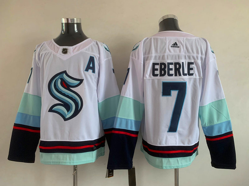 Men's Seattle Kraken Jordan Eberle #7 White Home Breakaway Jersey